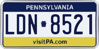 PA license plate LDN8521