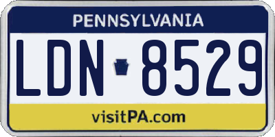 PA license plate LDN8529