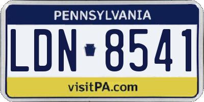 PA license plate LDN8541