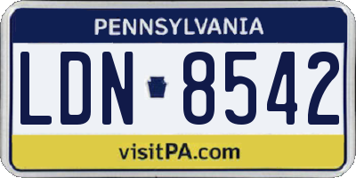 PA license plate LDN8542