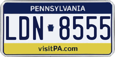 PA license plate LDN8555