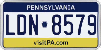 PA license plate LDN8579