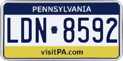 PA license plate LDN8592