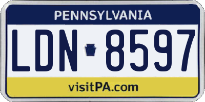 PA license plate LDN8597