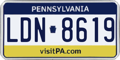 PA license plate LDN8619