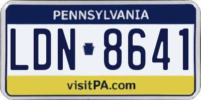 PA license plate LDN8641