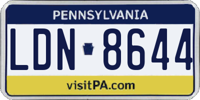 PA license plate LDN8644