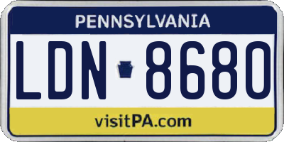 PA license plate LDN8680