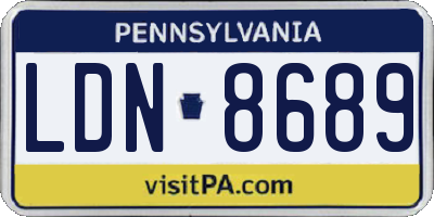 PA license plate LDN8689