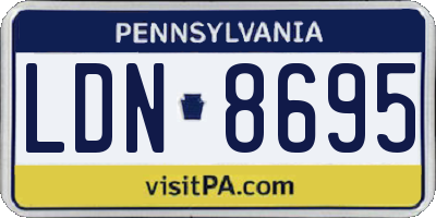 PA license plate LDN8695