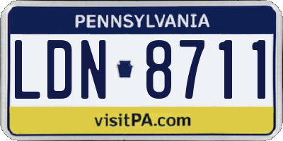 PA license plate LDN8711