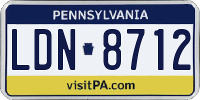 PA license plate LDN8712