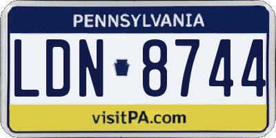 PA license plate LDN8744
