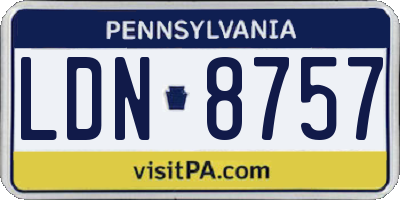 PA license plate LDN8757