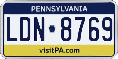 PA license plate LDN8769