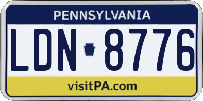 PA license plate LDN8776