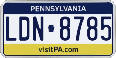 PA license plate LDN8785