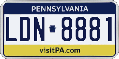 PA license plate LDN8881