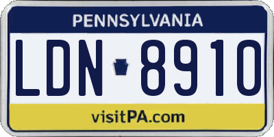 PA license plate LDN8910