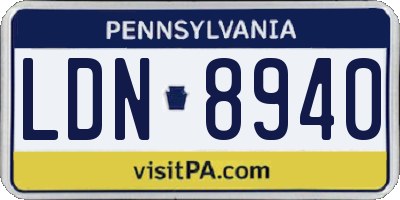 PA license plate LDN8940