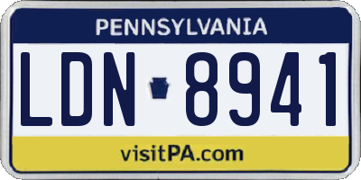 PA license plate LDN8941