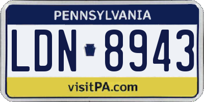 PA license plate LDN8943