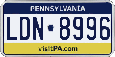 PA license plate LDN8996