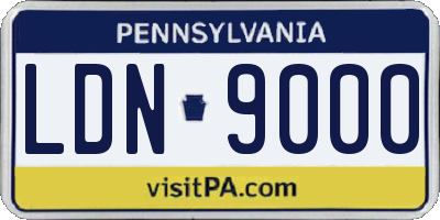 PA license plate LDN9000