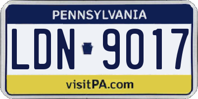 PA license plate LDN9017
