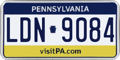 PA license plate LDN9084