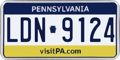 PA license plate LDN9124