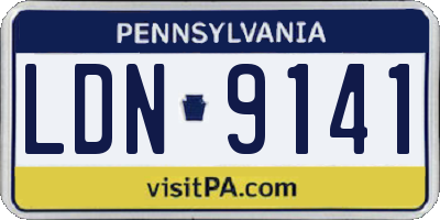 PA license plate LDN9141