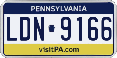 PA license plate LDN9166