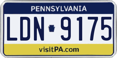 PA license plate LDN9175