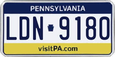 PA license plate LDN9180