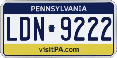 PA license plate LDN9222