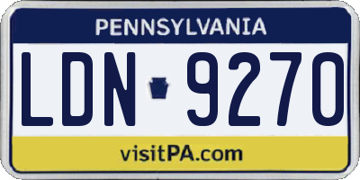 PA license plate LDN9270