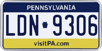 PA license plate LDN9306