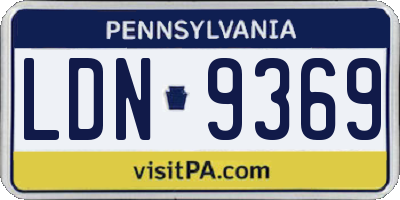 PA license plate LDN9369