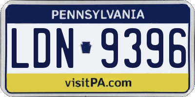 PA license plate LDN9396