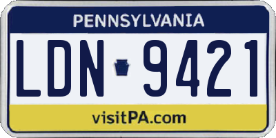 PA license plate LDN9421