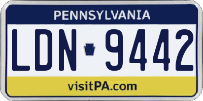 PA license plate LDN9442