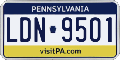 PA license plate LDN9501