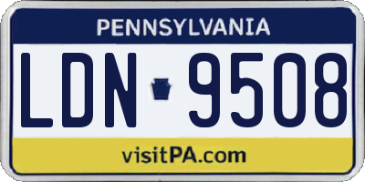 PA license plate LDN9508