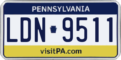 PA license plate LDN9511
