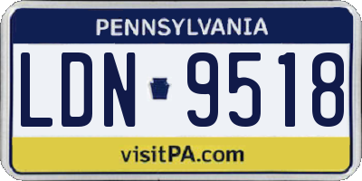 PA license plate LDN9518