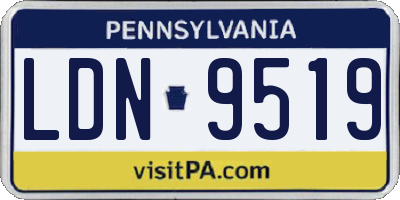 PA license plate LDN9519