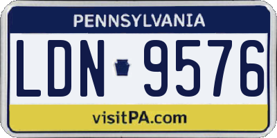 PA license plate LDN9576
