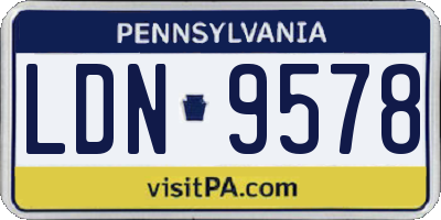 PA license plate LDN9578