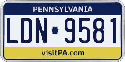 PA license plate LDN9581